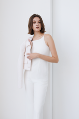 Boat Neck Jumpsuit & Tweed Jacket