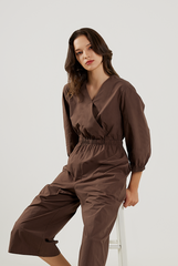 V-Neck Elasticated Waist Jumpsuit