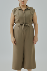 Hidden Button-Up Utility Jumpsuit