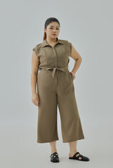 Hidden Button-Up Utility Jumpsuit