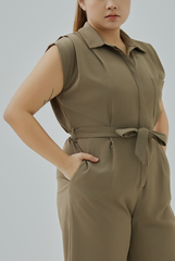 Hidden Button-Up Utility Jumpsuit