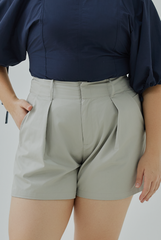 High Waisted Pleated Shorts