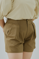 High Waisted Pleated Shorts