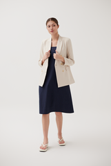 Buttoned Double-Breasted Blazer in Powder