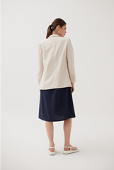Buttoned Double-Breasted Blazer in Powder