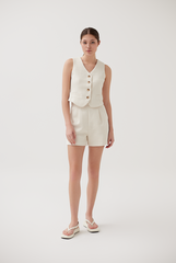 Tweed Vest in Cream