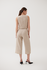 Tencel V Hem Vest in Dark Blue