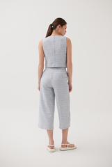 Tencel V Hem Vest in Dark Blue