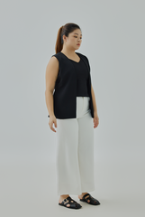 Attached Sleeveless Blazer Top