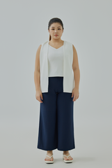 Attached Sleeveless Blazer Top