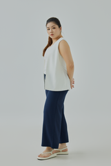 Attached Sleeveless Blazer Top