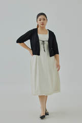 Self-Tie Ribbon Open Cardigan