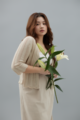 Self-Tie Ribbon Open Cardigan