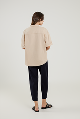 Oversized Curved Hem Shirt