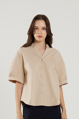 Oversized Curved Hem Shirt