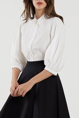 Buttoned Shirt & Classic Skirt