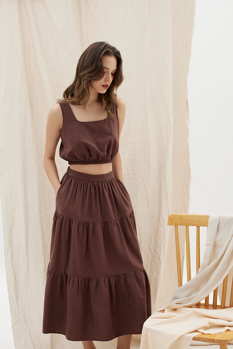 Elasticated Top & Tri-Tiered Skirt