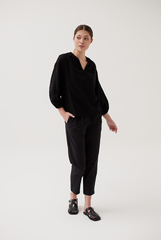 Bishop Sleeves Top in Black 