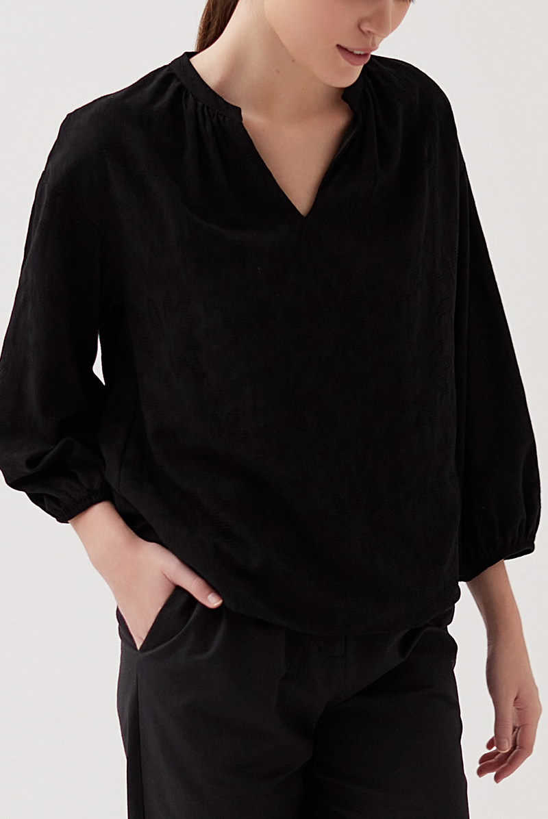 Bishop Sleeves Top in Black