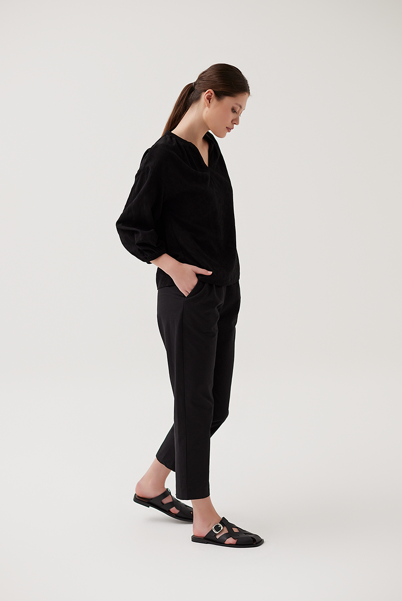 Bishop Sleeves Top in Black