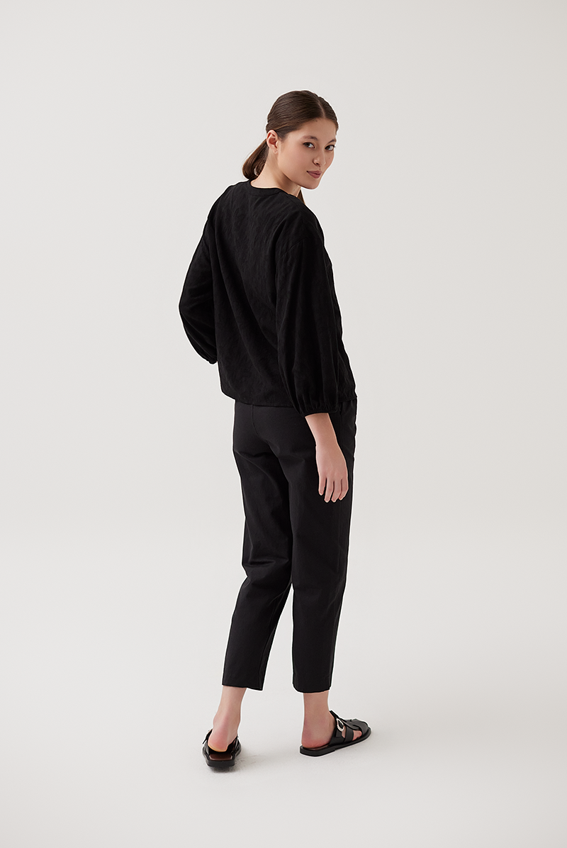Bishop Sleeves Top in Black