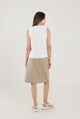 Embroidered Button Top in White