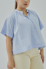 Mandarin Collar Button-Up Shirt