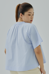 Mandarin Collar Button-Up Shirt
