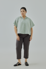 Mandarin Collar Button-Up Shirt