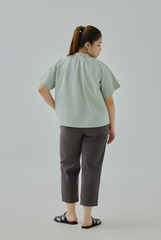 Mandarin Collar Button-Up Shirt