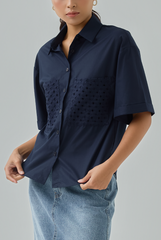 Embroidered Pocket Button-Up Shirt