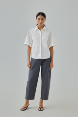 Embroidered Pocket Button-Up Shirt