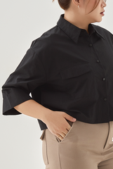 Button-Up Crop Shirt