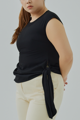 Side Drape Self-Tie Knot Top