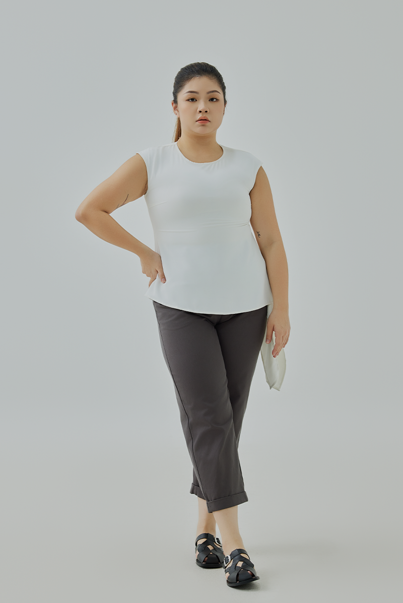 Side Drape Self-Tie Knot Top