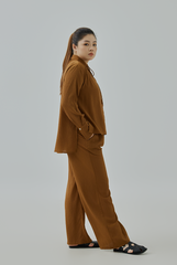 Button-Up Shirt With Self-Tie Ribbon Neckline