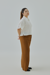Eyelet Detail Button-Up Shirt
