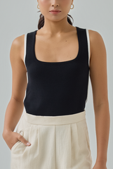 Contrast Binding Knitted Tank Top