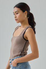 Contrast Binding Knitted Tank Top