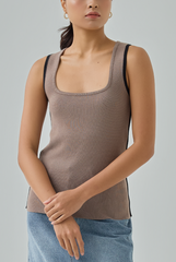 Contrast Binding Knitted Tank Top