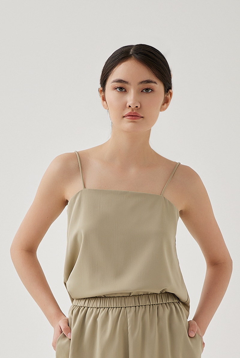 Elka Satin Lounge Cami in Sage