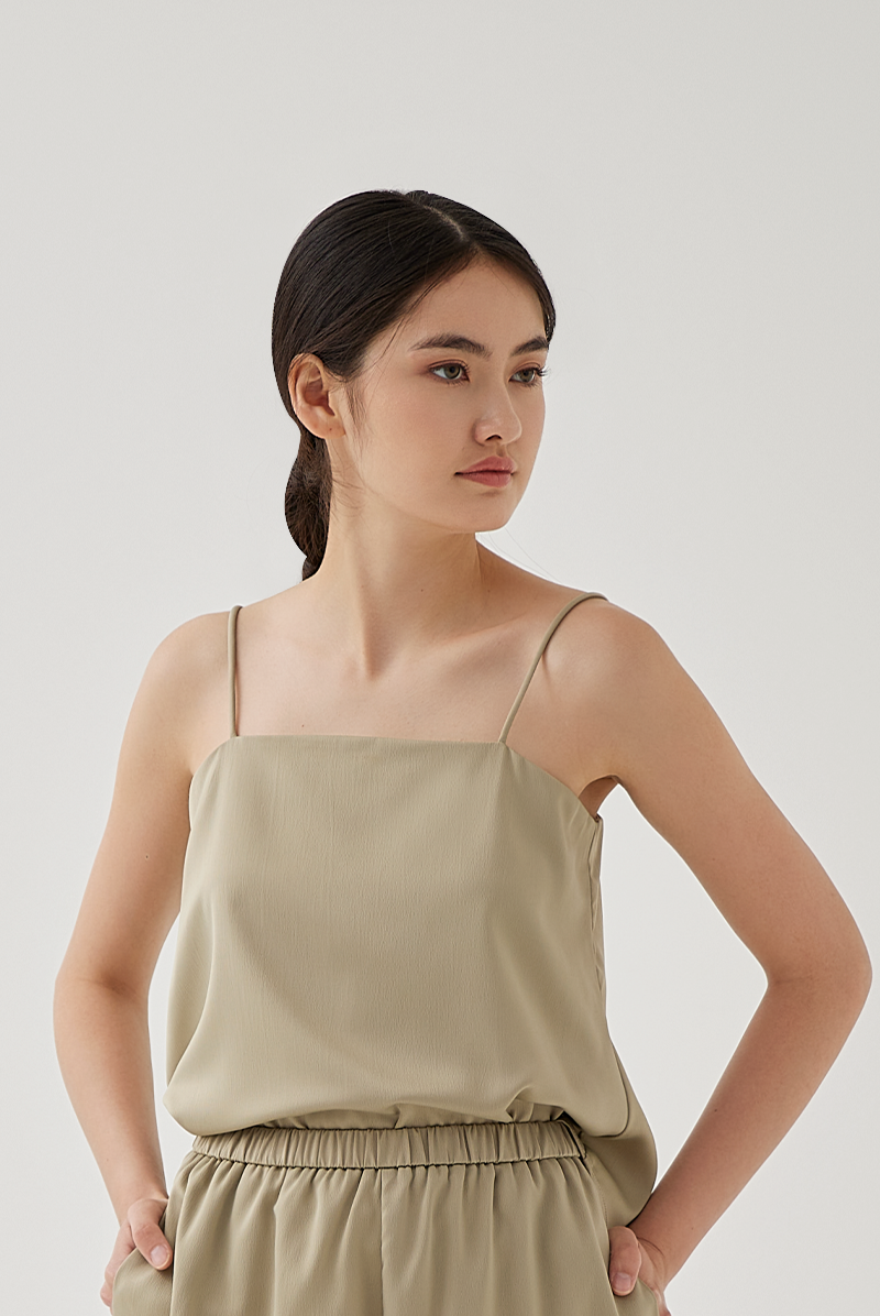 Elka Satin Lounge Cami in Sage