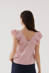 Julia Textured Top in Dusty Pink