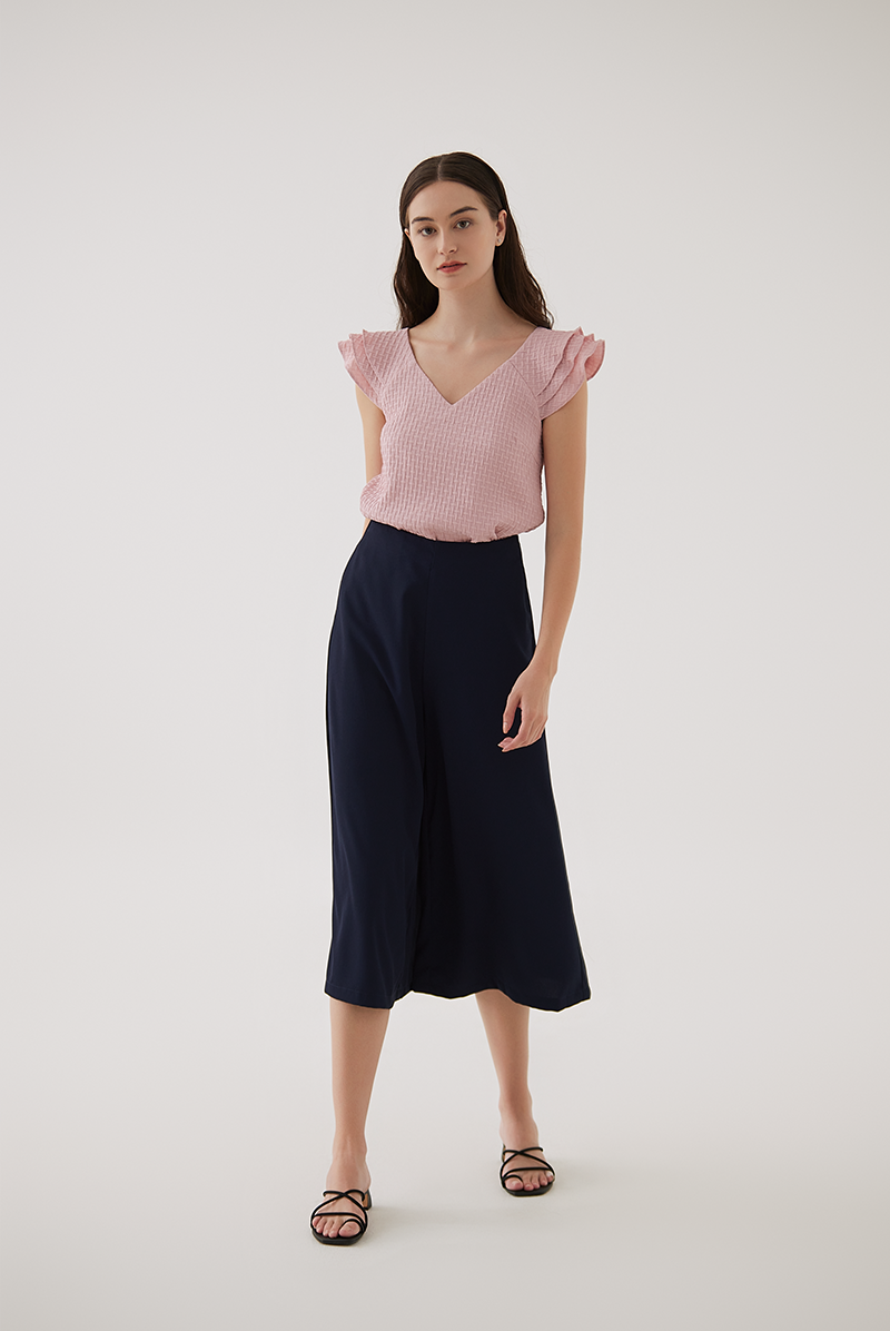 Julia Textured Top in Dusty Pink