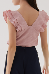 Julia Textured Top in Dusty Pink