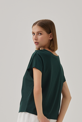 Fleur Cowl Neck Top in Pine