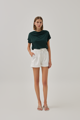 Fleur Cowl Neck Top in Pine