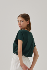 Fleur Cowl Neck Top in Pine