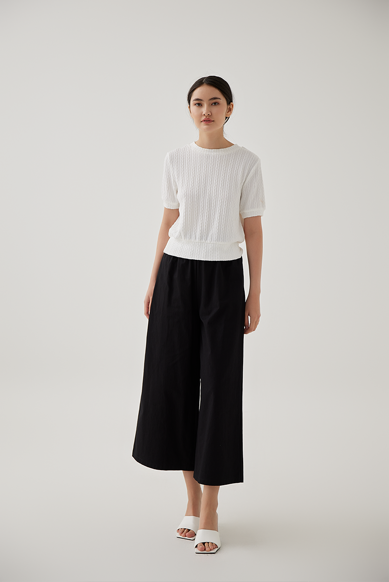 Liane Cable Knit Top in White