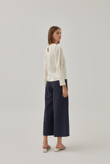 Acelin Ruched Long Sleeves Top in Cream